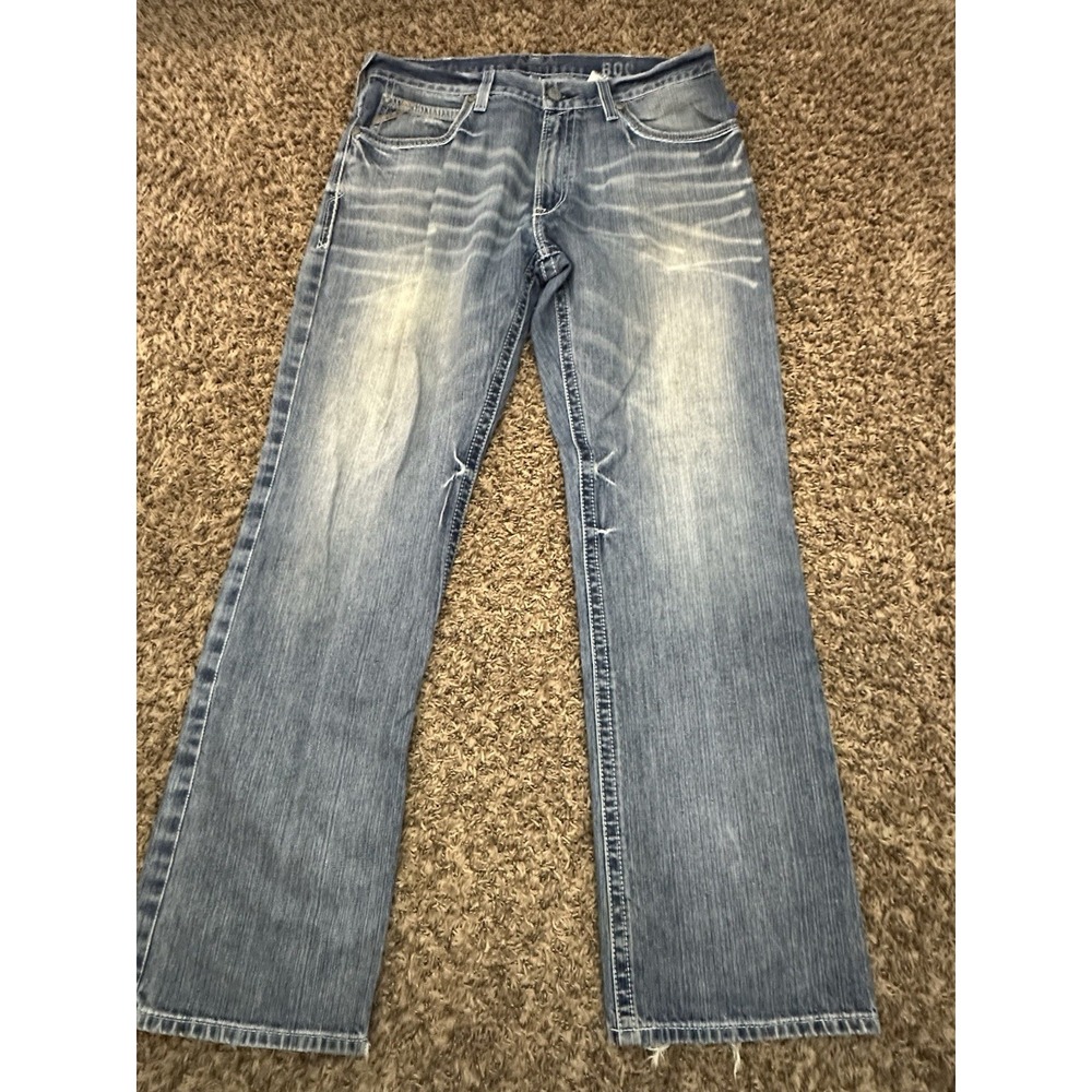Ariat Jeans Mens Blue Relaxed Bootcut Cotton Denim Size 36X34 - Picture 4 of 5